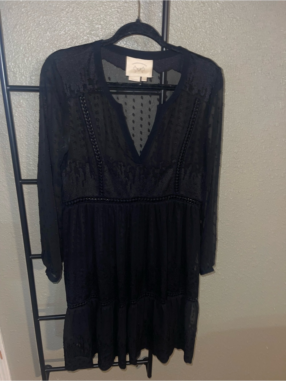 Vanessa Virginia/Anthropology Swiss dot fa that’s rich and lace detailing